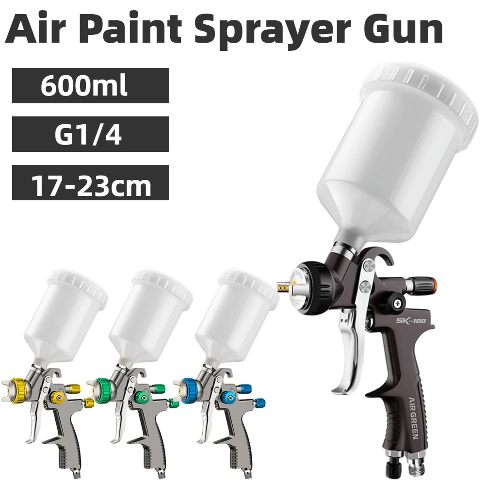 

SK100 Paint Sprayer HVLP Pneumatic Automotive Air Paint Sprayer Gun High Atomization Adjustable 600ml for Car Furniture Wall DIY