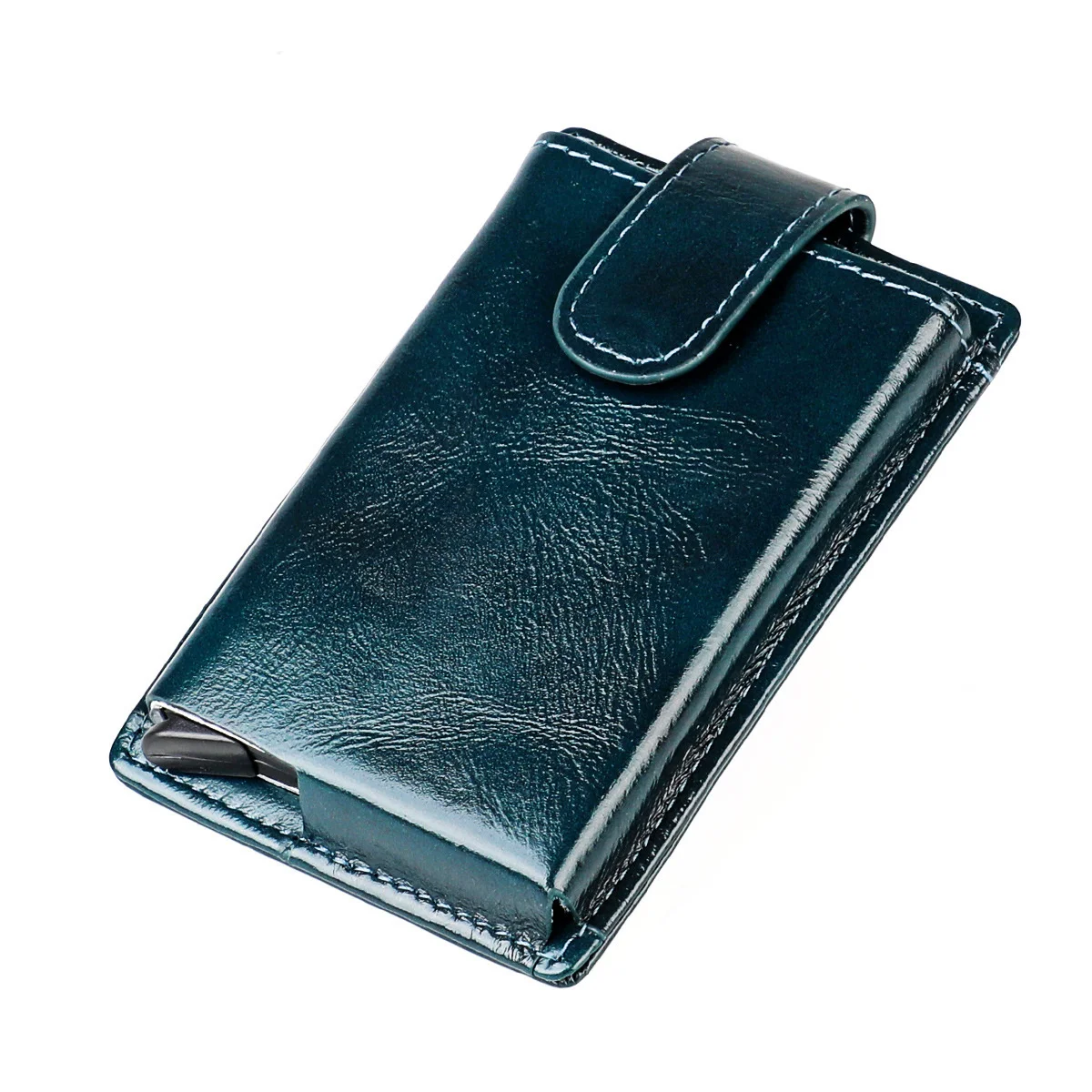 

Женский держатель для карт, металлический кожаный кошелек для визитных и визитных карманов, Женский кошелек с Rfid-защитой, держатель для кредитных карт, стандартный алюминиевый кошелек для визиток