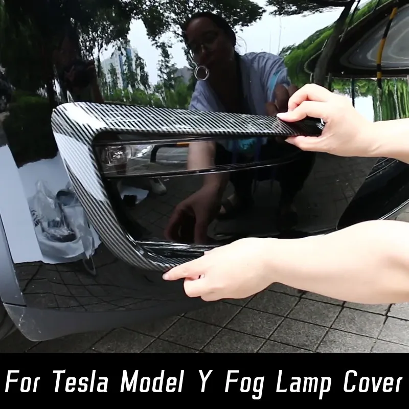 

Противотуманный спойлер для 2019 20 21 22 Tesla Model Y, защитный чехол, ветровой нож, черные Углеродные аксессуары для наружной тюнинга