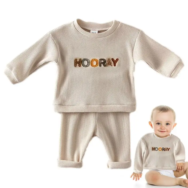 

Baby Sweater Set Pullover Sweatshirt Topslong Pants Fall Outfits Comfortable Crewneck Sweatshirt Pants Set For Baby Boys And