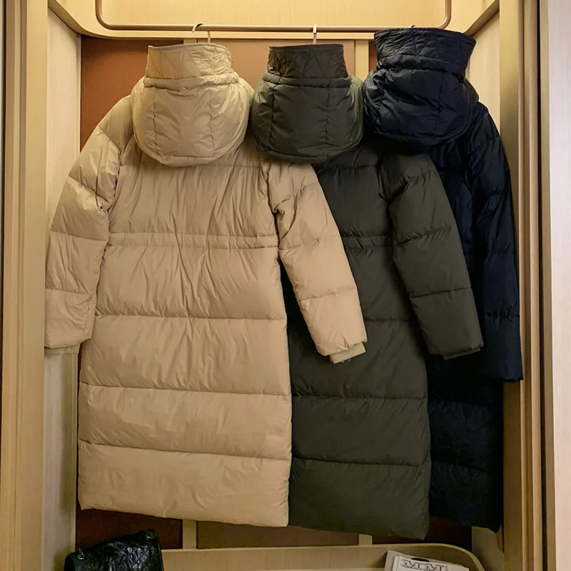Winter Women's Down Jacket Loose Casual Hooded Long Coat Down Large Size Thickened Coat Warm Fashion Jacket