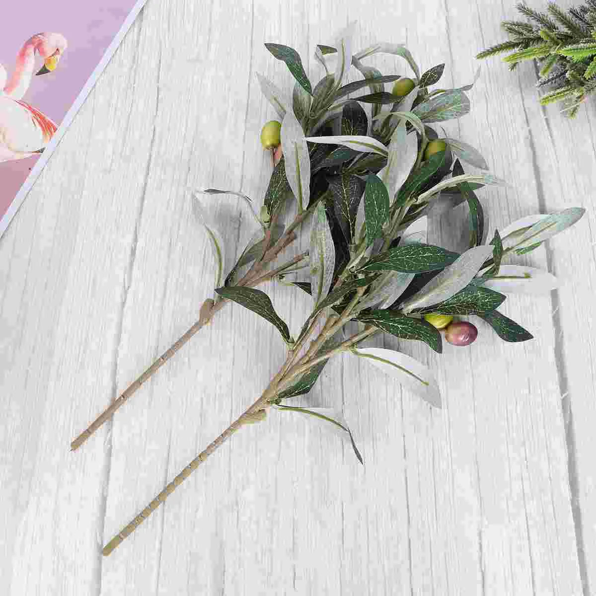 

Olive Artificial Fake Decoration Branch Tree Leaves Branches Simulation Flower Arrangement Faux Photography Props Supplies Trees