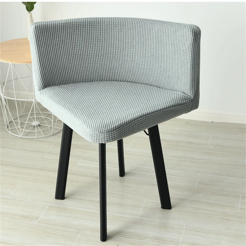 Polar Fleece Cake Chair Cover Modern Curved Back Dining Slipcover Low Seat Funda Silla Bar Home Housse De Chaise |