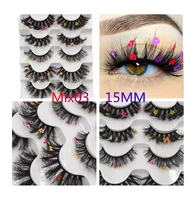 5 pairs red green yellow pink colored eyelashes for wholesale colorful faux lashes in bulk with butterfly and flowers ombre