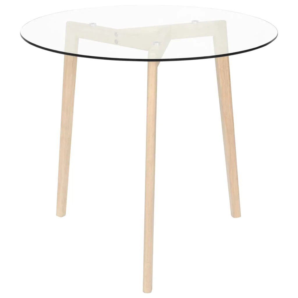 

Transparent dining Table 80 cm tempered glass