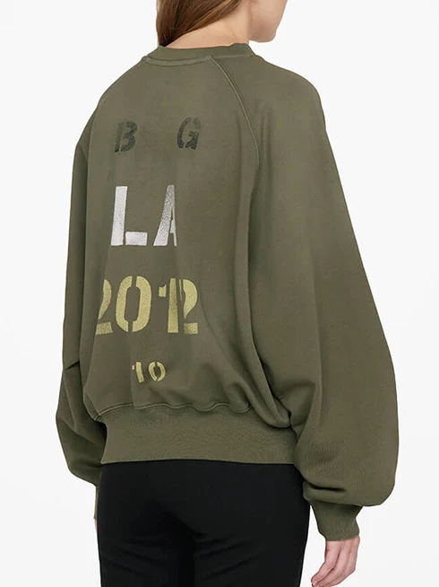 

Letter Print Sweatshirts Woman Autumn Winter Cotton Washed Black Graphic Pullover Femme Casual Vintage Classic Hoodies Tops 2022