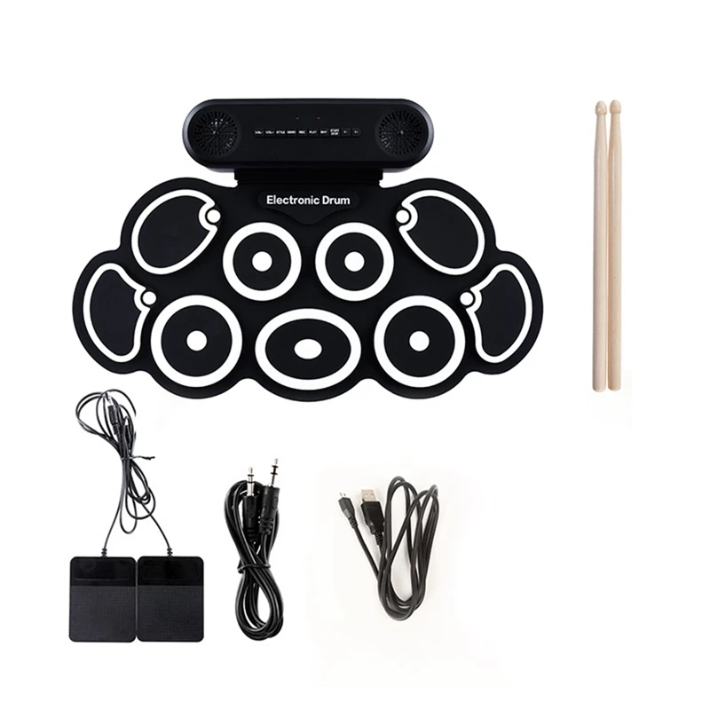 Новая электронная барабанная установка USB Roll-Up Silicon Drums Pad Цифровая складная