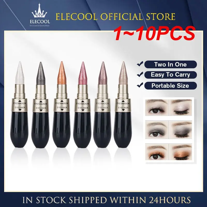 

1~10PCS in 1 Black Liquid Eyeshadow Pen Eyeliner Lasting Shimmer Shine Eye Shadow Sticker Waterproof Glitter Eyeshadow Cosmetics