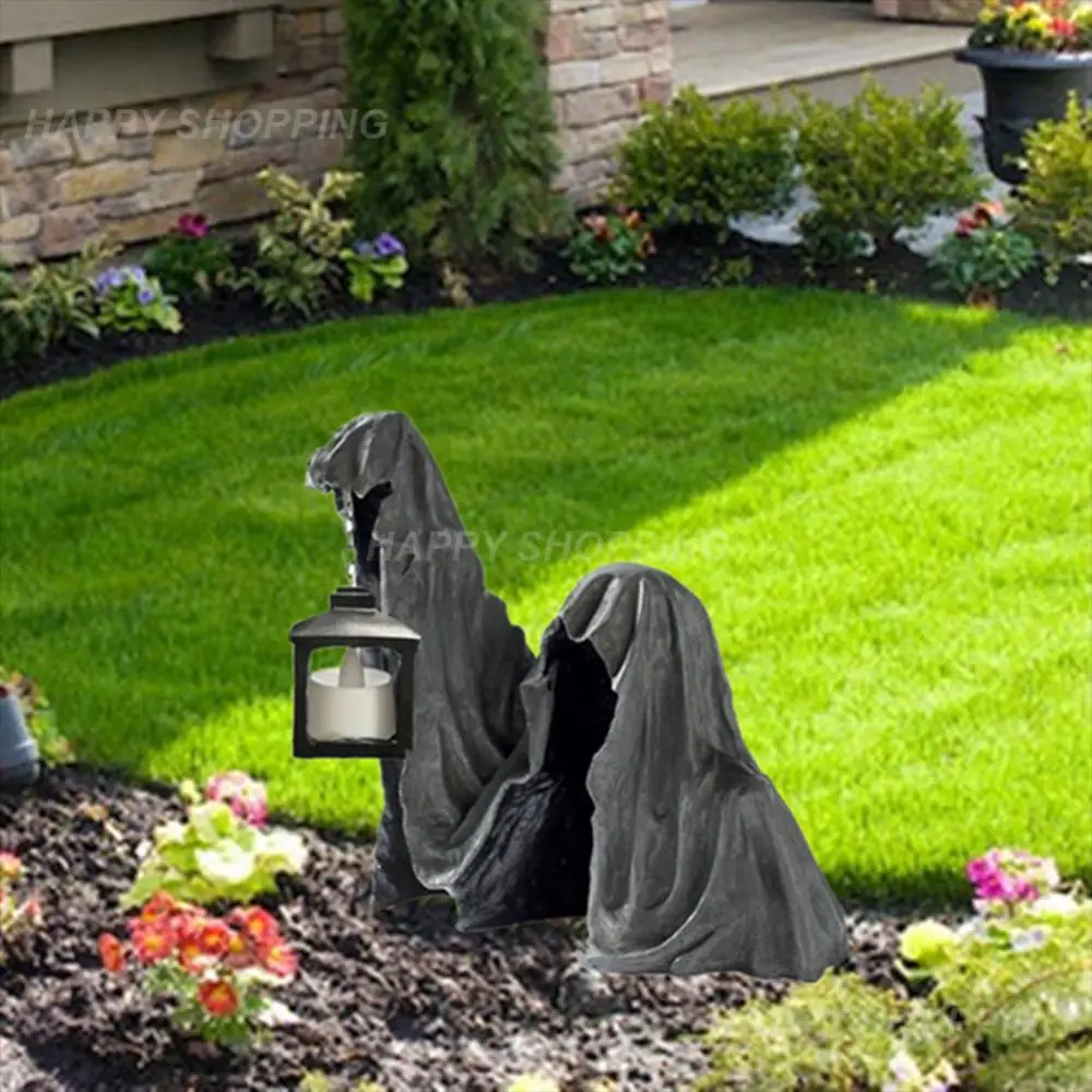 

Party Lamp Creative Realistic Ghost Sculpture Resin Hell Messenger Hell God Of Death Party Ornament Faceless Ghost Statue 1 Pcs