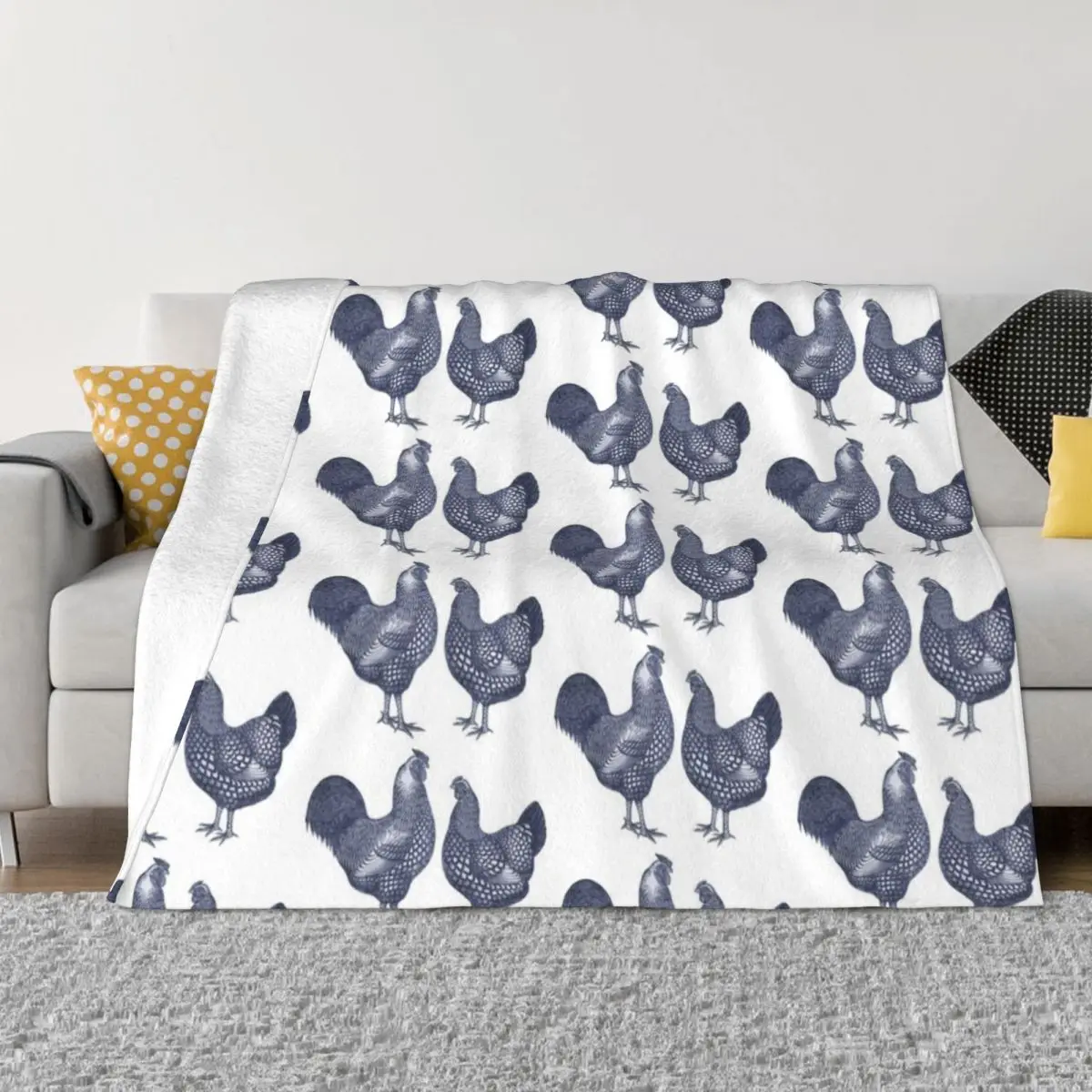 Синяя куриная и петушиная цыплята Wyandotte одеяло модные диваны пушистые одеяла