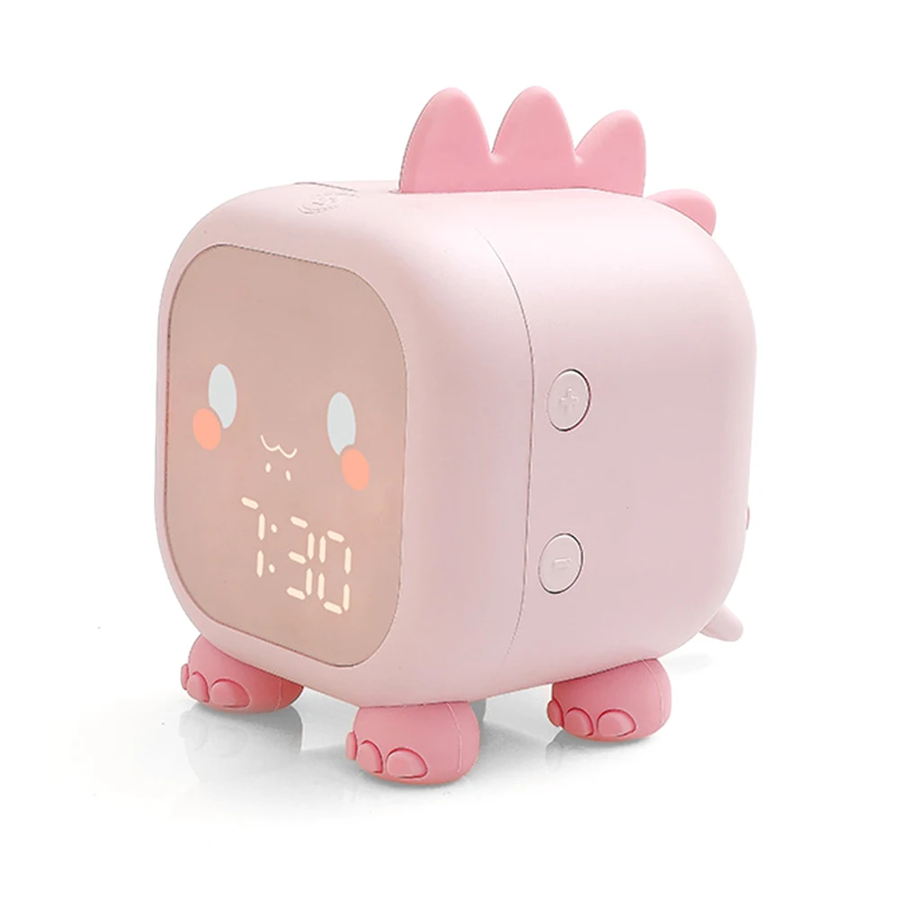 

Cute Dinosaur Kids Alarm Clock - Digital Sleep Trainer with Night Light & Wake Up Light for Bedside Use