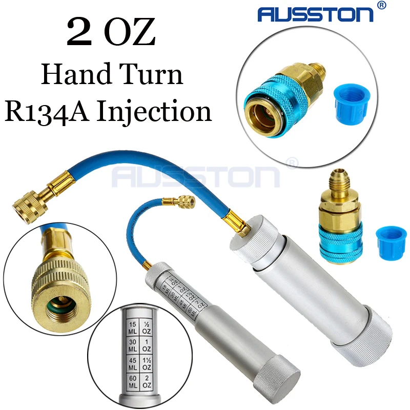 

Oil & Dye Injector Syringe 1/4 Inch Sae R134A 2Oz Manual Oiler Injector Automotive Air Condition Coolant Filling Tube Tool