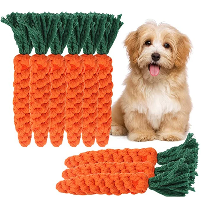 

Веревка в форме моркови, игрушки ручной работы из хлопка для собаки, модель для маленьких и средних собак, игрушка для чистки зубов домашних ...