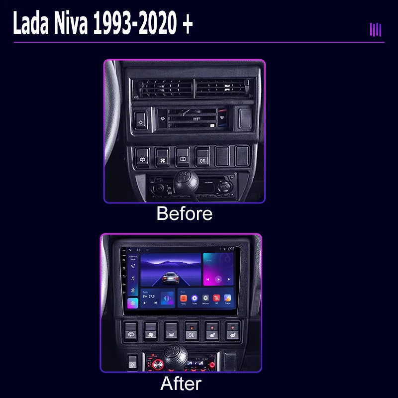 Автомобильное радио Roadivox Android для Lada Niva 1993-2020 GPS-навигация видео стерео экран