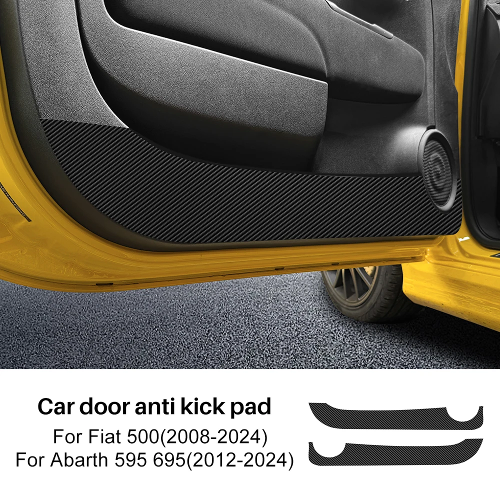 

Дверная противоударная накладка для Fiat 500/500C 2008-2024/500E 2012-2019/ Abarth 595 695 2012-2024 LHD RHD автомобильный карбоновый коврик, аксессуары