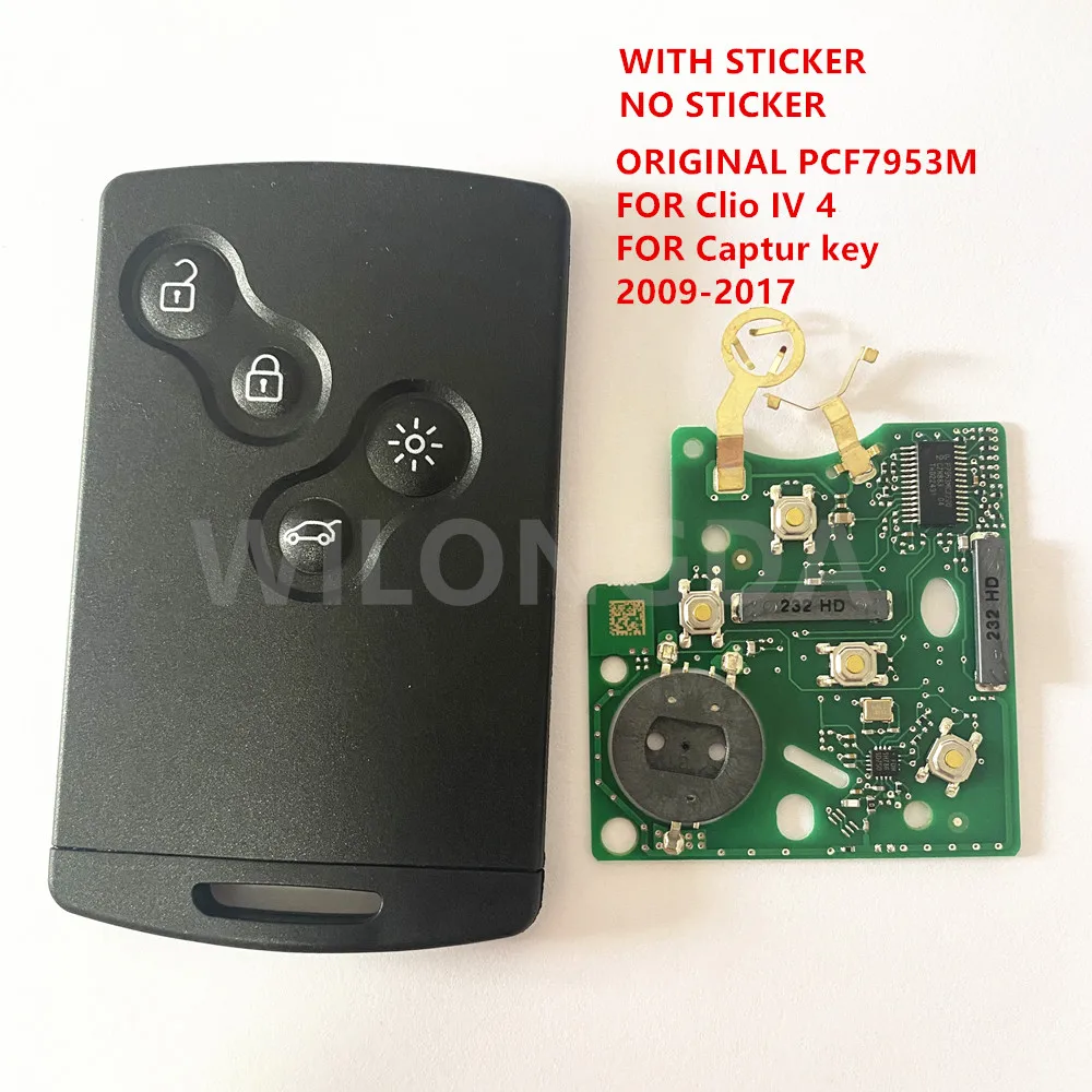 4-кнопочный смарт-ключ 433 МГц PCF7953 PCF7953M 4A чип для Renault Clio 4 Captur Пассивный бесключевой