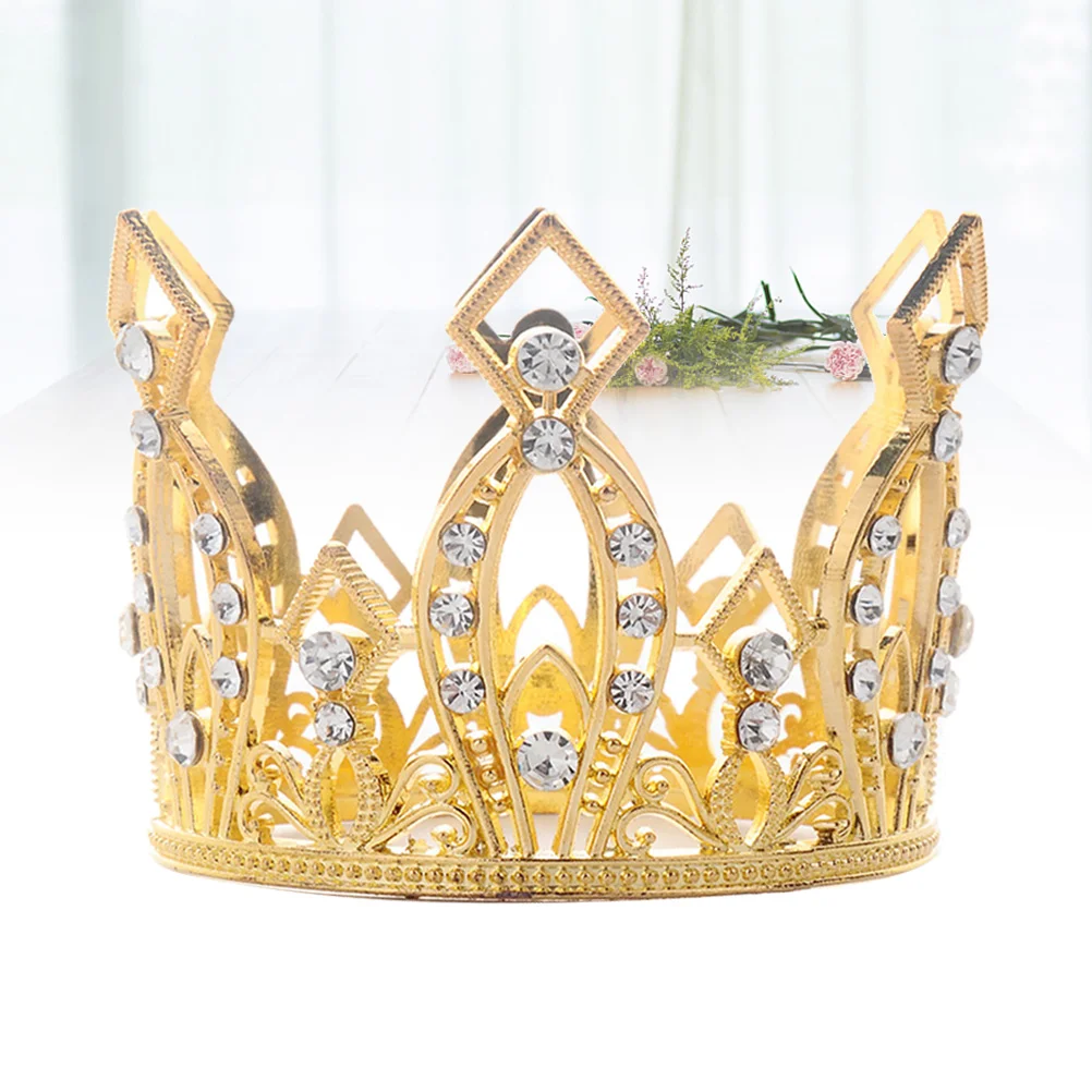 

Cake Tiara Mini Decor Cupcake Decoration Decorations Crystal Wedding Tiny Golden Rhinestones Royal Toppers Ornaments Birthday