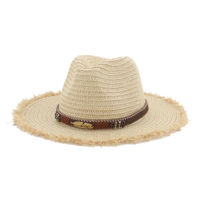

Hats for Women Women's Hat Beach Hats Sun Protection Straw Sun Hat Solid Khaki Band Belt Summer Spring Bucket Sombreros De Mujer