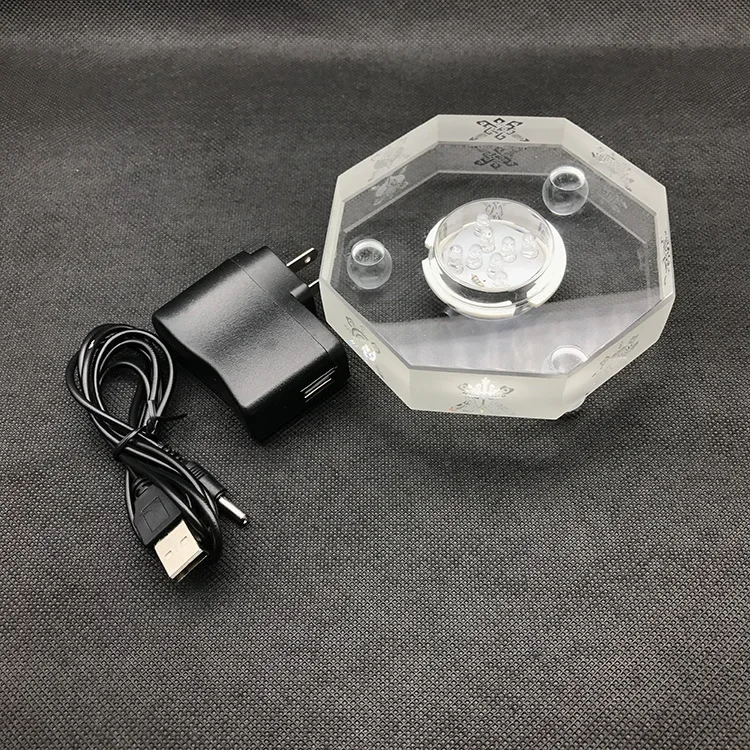 Новый 3D гравированный лазерный кристалл со светодиодной подсветкой восемь