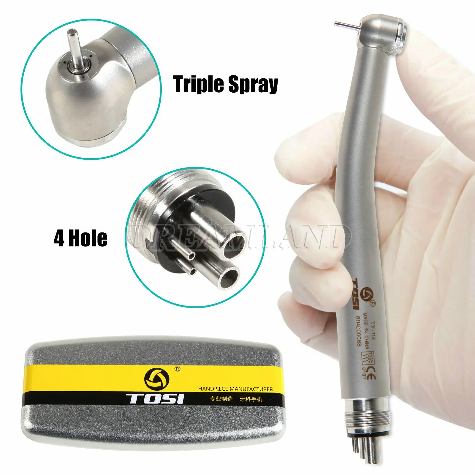 Фото NSK Style Dental тройной распылитель из нержавеющей стали, высокоскоростная фототурбина с 4 отверстиями №3