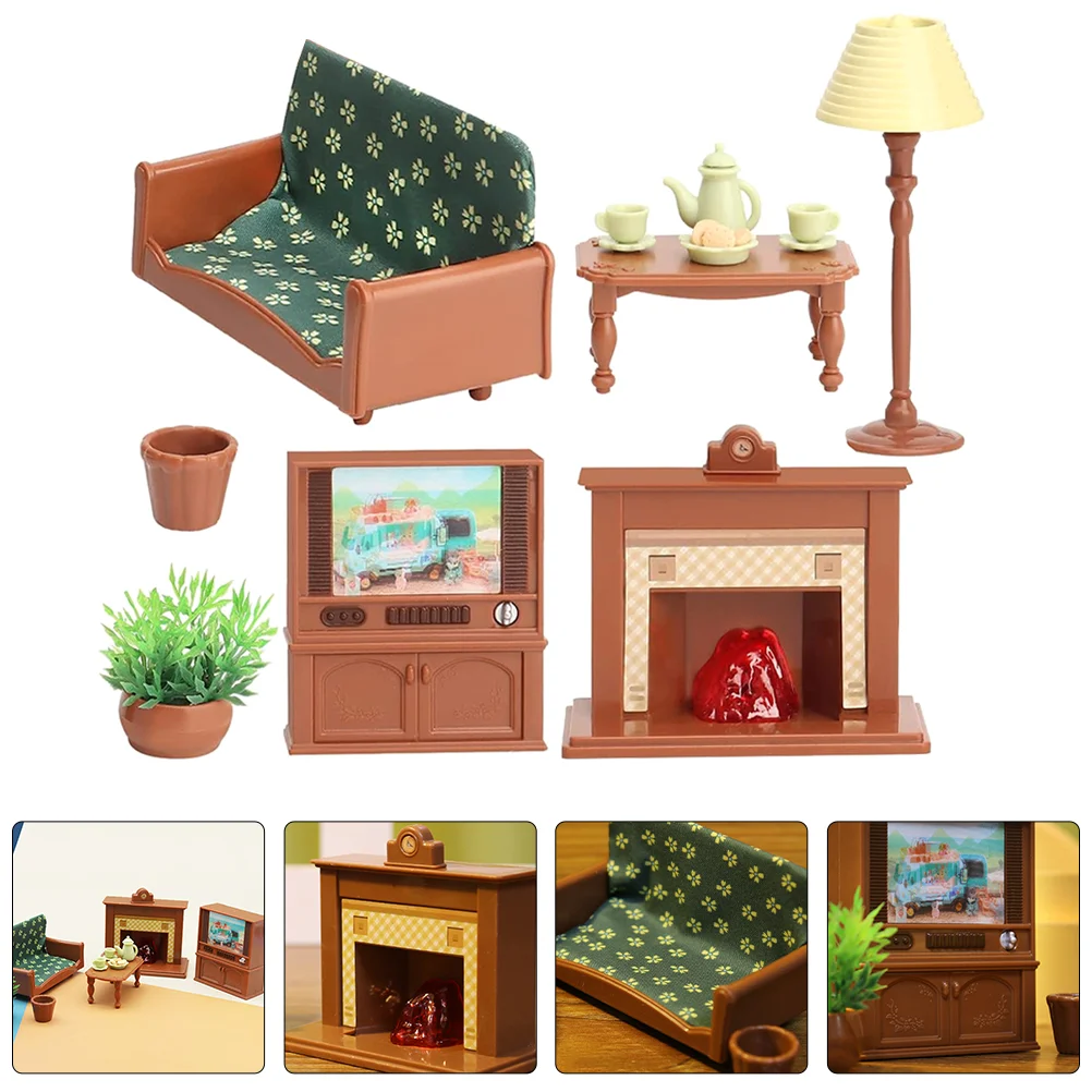 

Sofa Toys Miniatures Kids Couch For Crafts Furniture Baby House Accessories