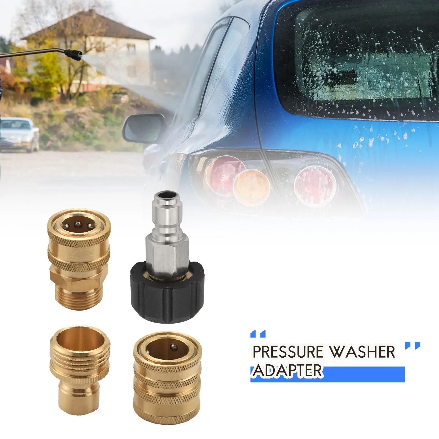 

Pressure Washer Adapter Set,Quick Disconnect Kit, M22 Swivel To 3/8 inch Quick Connect, 3/4 inch To Quick Release, 8-Pack