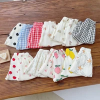 2022 summer new baby cotton mosquito pants cute dot floral plaid bear print infant toddler pants baby boy girl casual trousers