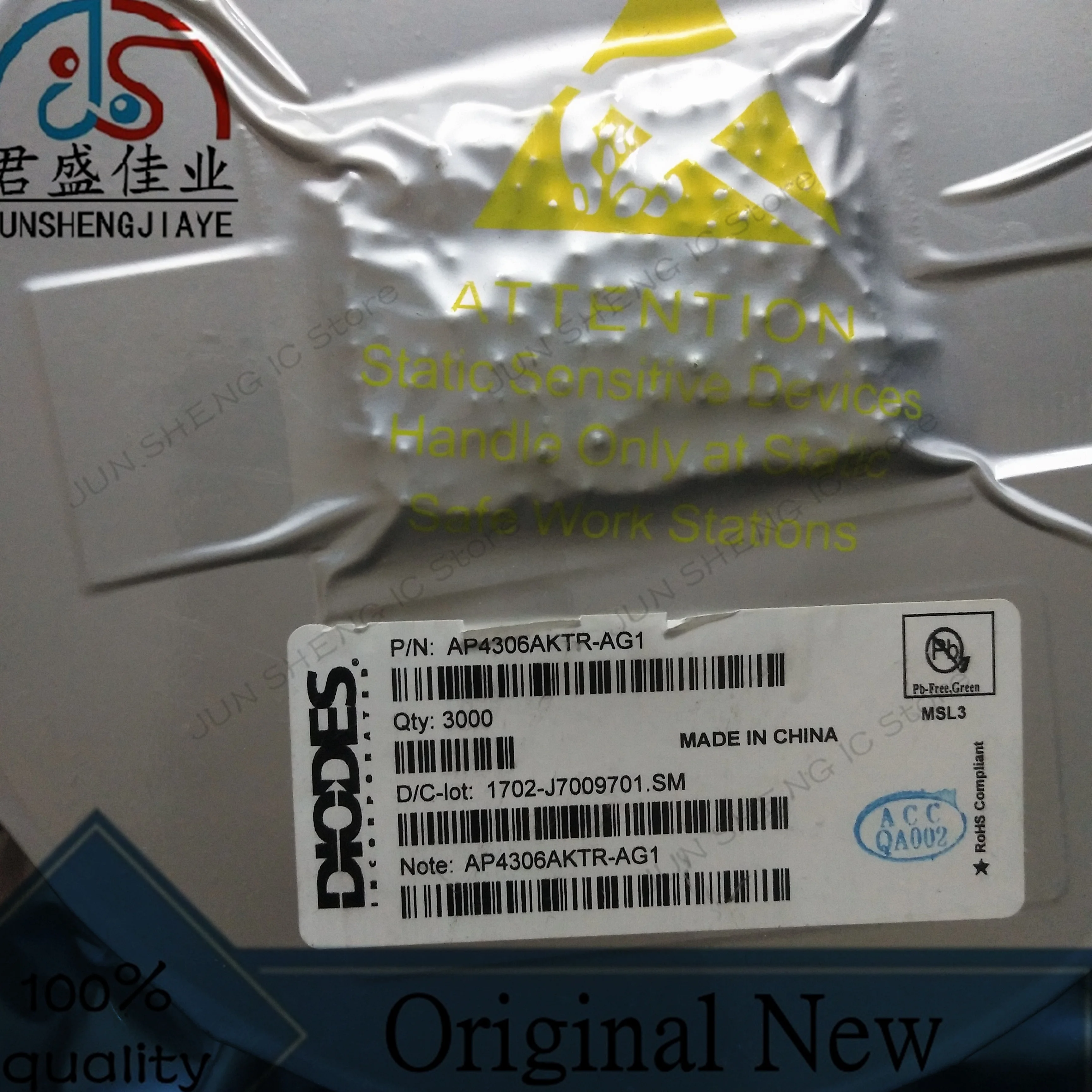 

JUN SHENG IC Store/100 pieces /lot 100% new original IC AP4306AKTR-G1 SOT23-6 Controller IC screen printing G7L DIODES