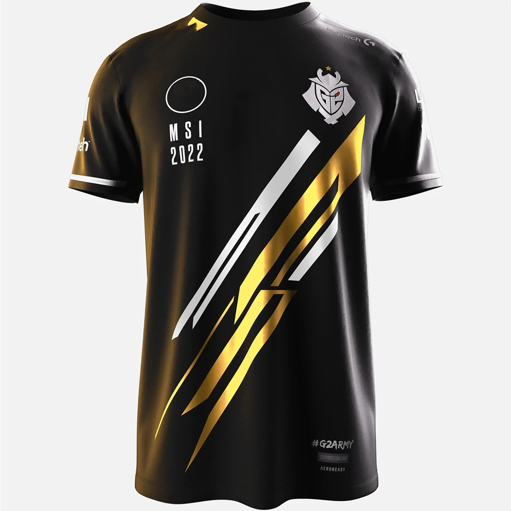 

Official G2 MSI Jersey 2022 Kit G2 Esports T-Shirt Uniform LOL LCK Spring League CSGO Shirt Short Sleeve Fan Supporter Tee Plus