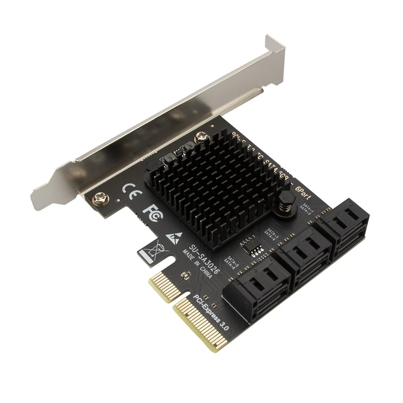 

PCIE 6 Ports To SATA Card PCI-E 4X Cards PCI Express To SATA 3.0 SATA III 6Gbps PCIE X4 Expansion Adapter Boards