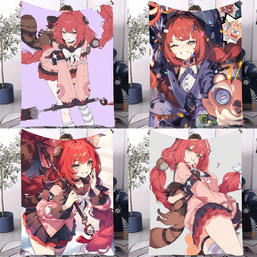 Фото Одеяло Zenless Zone Zero Ukinami Yuzuha, мягкое и приятное для кожи, для дивана, кровати, для сна, покрывало на все сезоны, комфортное одеяло №3