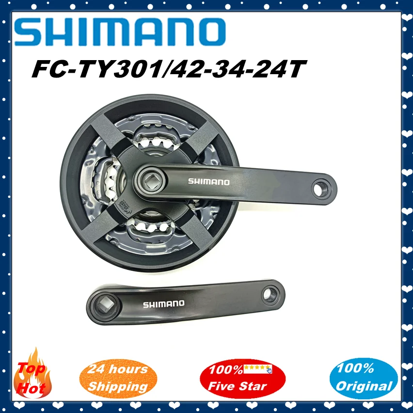 

SHIMANO FC-TY301 42-34-24T Crankset for Mountain Bike Lamok 170mm 3x8/7/6-speed Chainwheel Bicycle Parts