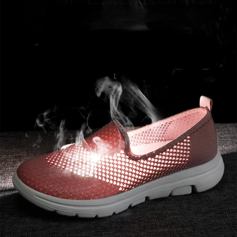 Women's Flats Shoes High Quality Casual Sneakers Slip-on Comfortable Shoes Loafers Size 42 Walking Workout Sports Leisure