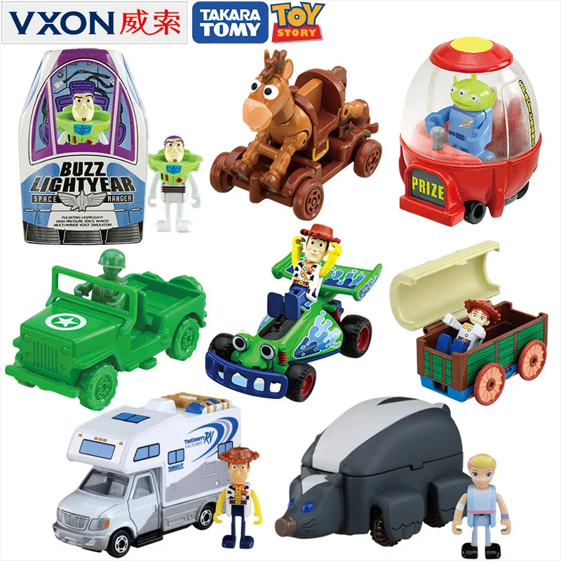 

Мультяшная модель автомобиля Tomica, кукла, украшение, История игрушек, толстовка с капюшоном, Базз лайтайер, подарок для мальчика с тремя глазами, модель литая автомобиля