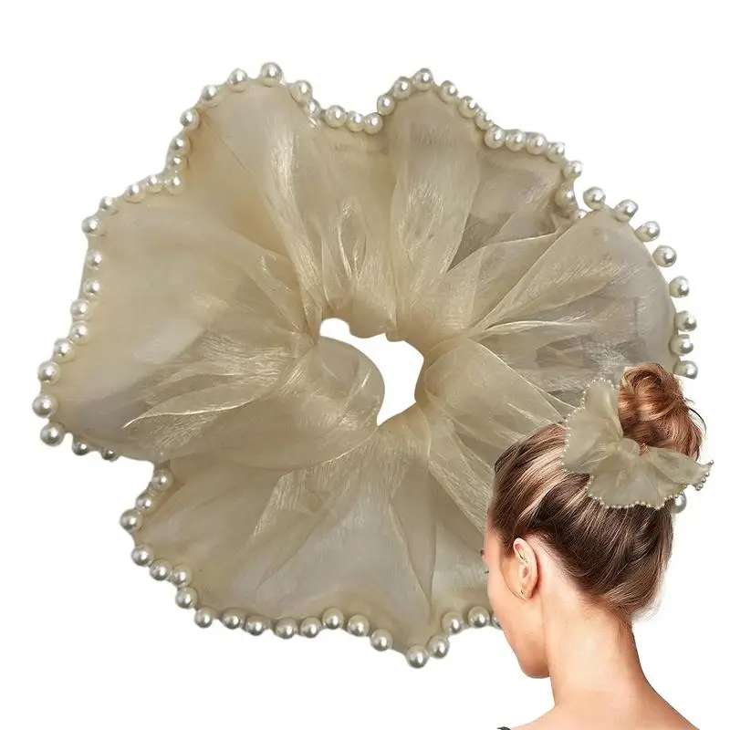 

Giant Scrunchies Women Oversized Scrunchie Versatile Manual Mesh Summer Sweet Hair Accessories For Shopping Parties Work Dates