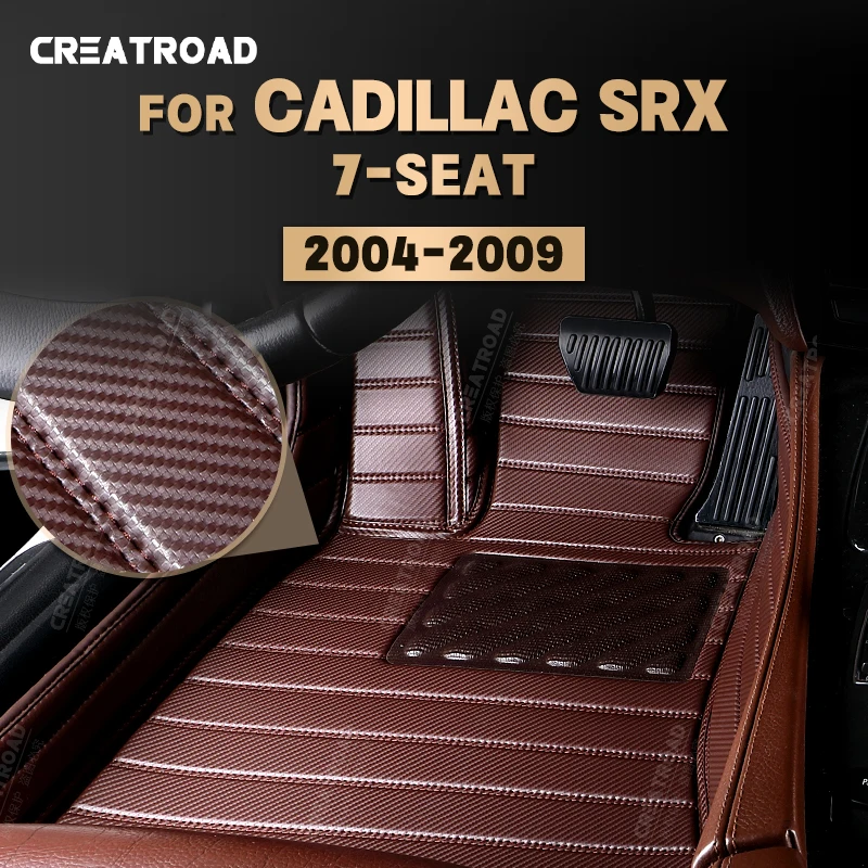 

Custom Carbon Fibre style Floor Mats For Cadillac SRX 7-Seat 2004-2009 05 06 07 08 Foot Carpet Cover Auto Interior Accessories