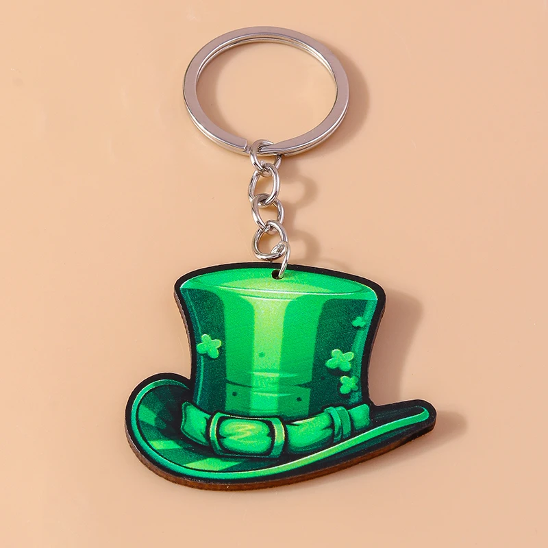 Креативный брелок на день Святого Патрика шляпа клевер трилистник кулон для