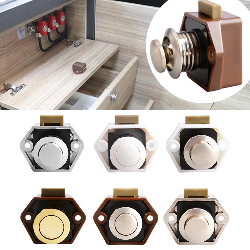 

Door Button Lock Camper Car Push Lock RV Caravan Boat Home Cabinet Drawer Latch Button Locks Furniture Door Lock Hardware