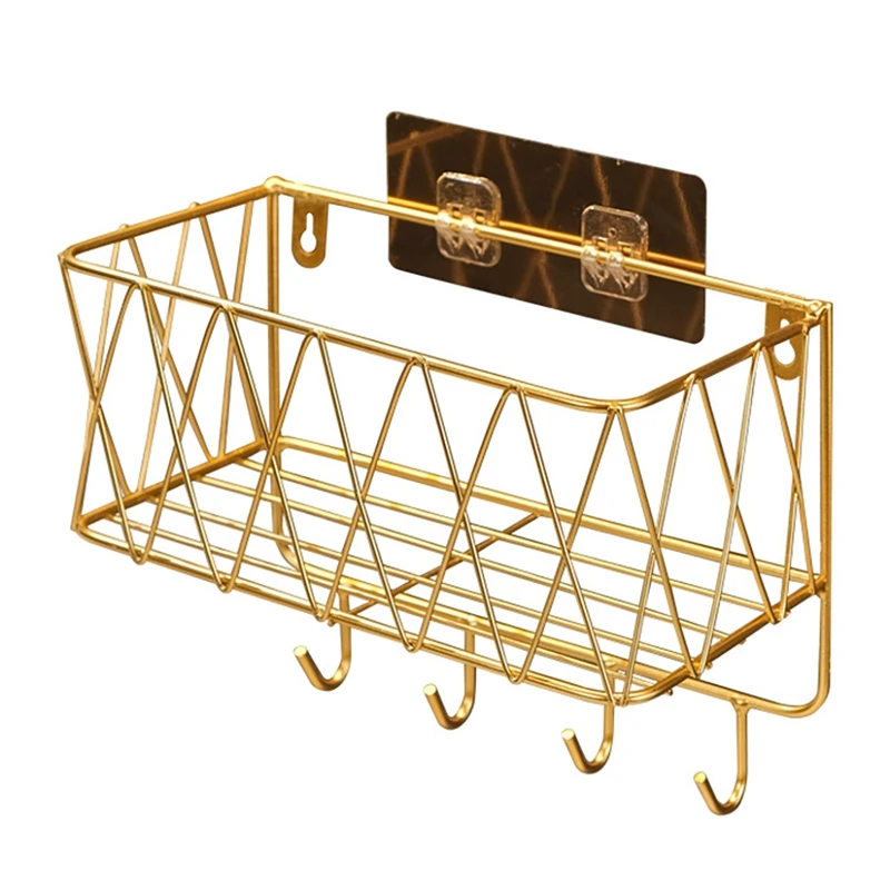 

Bathroom Shelf Wrought Iron Shampoo Storage Rack No-Drill Storage Rack Wall Hanging Storage Basket Shower Shelf