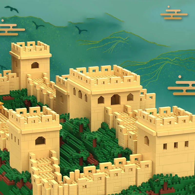 

City Architecture Old Summer Palace Micro Building Blocks Bricks Diamond China Courtyard Great Wall Model Toys