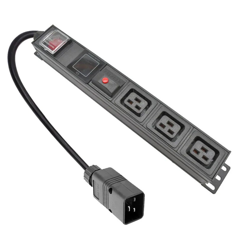 

PDU Power Strip C19 output 3AC socket With current display meter C13/C20/UK/US/AU/Israel/EU PLUG overload protection 16A 3500W