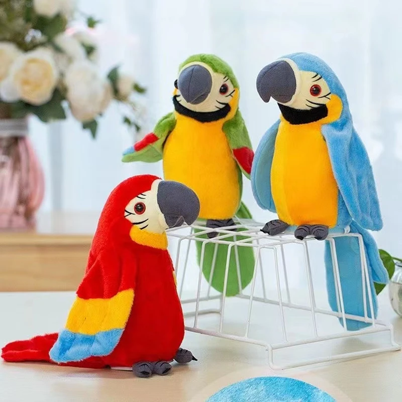 

Talking Parrots Toy Speak Sound Record Repeat Imitate Speak Twist Body Flap Wings Electric Plush Toys Stuffed Animals