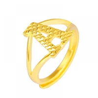hoyon gold jewelry 18k color original exaggerated a shaped ring womens jewelry car flower ring geometric letter joint tail ring