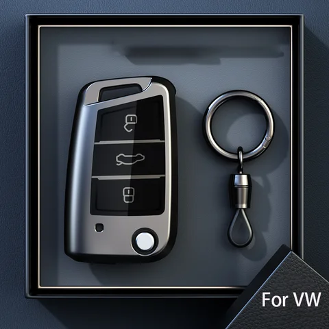 Титановый серый цвет для Volkswagen VW Polo Golf 7, Passat Tiguan MK2 Beetle Ateca Caddy T5, откидной складной чехол для ключей автомобиля, аксессуары