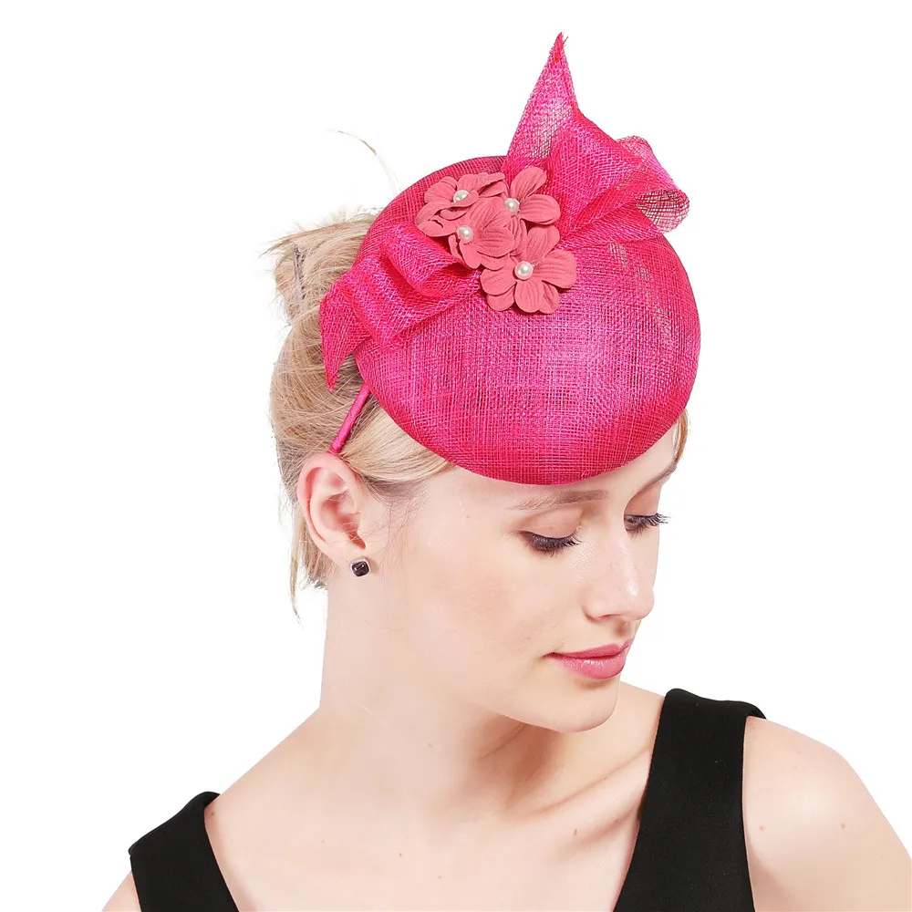 Женские высококачественные 4-слойные шапки Sinamay для женщин свадебные головные