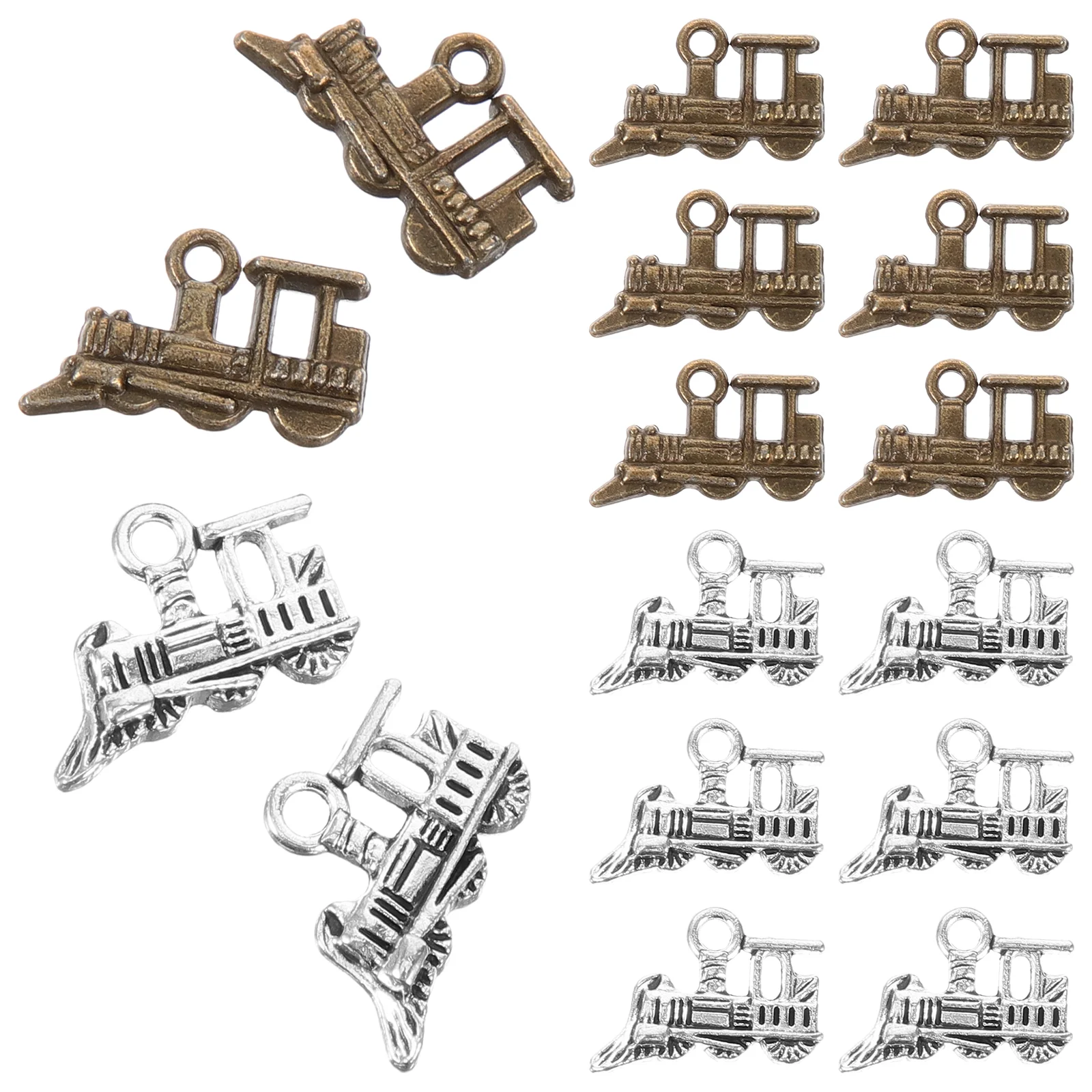 

60pcs Train Charm Pendant Alloy Loose Spacer Beads For DIY Necklace Bracket Jewelry Making Accessory