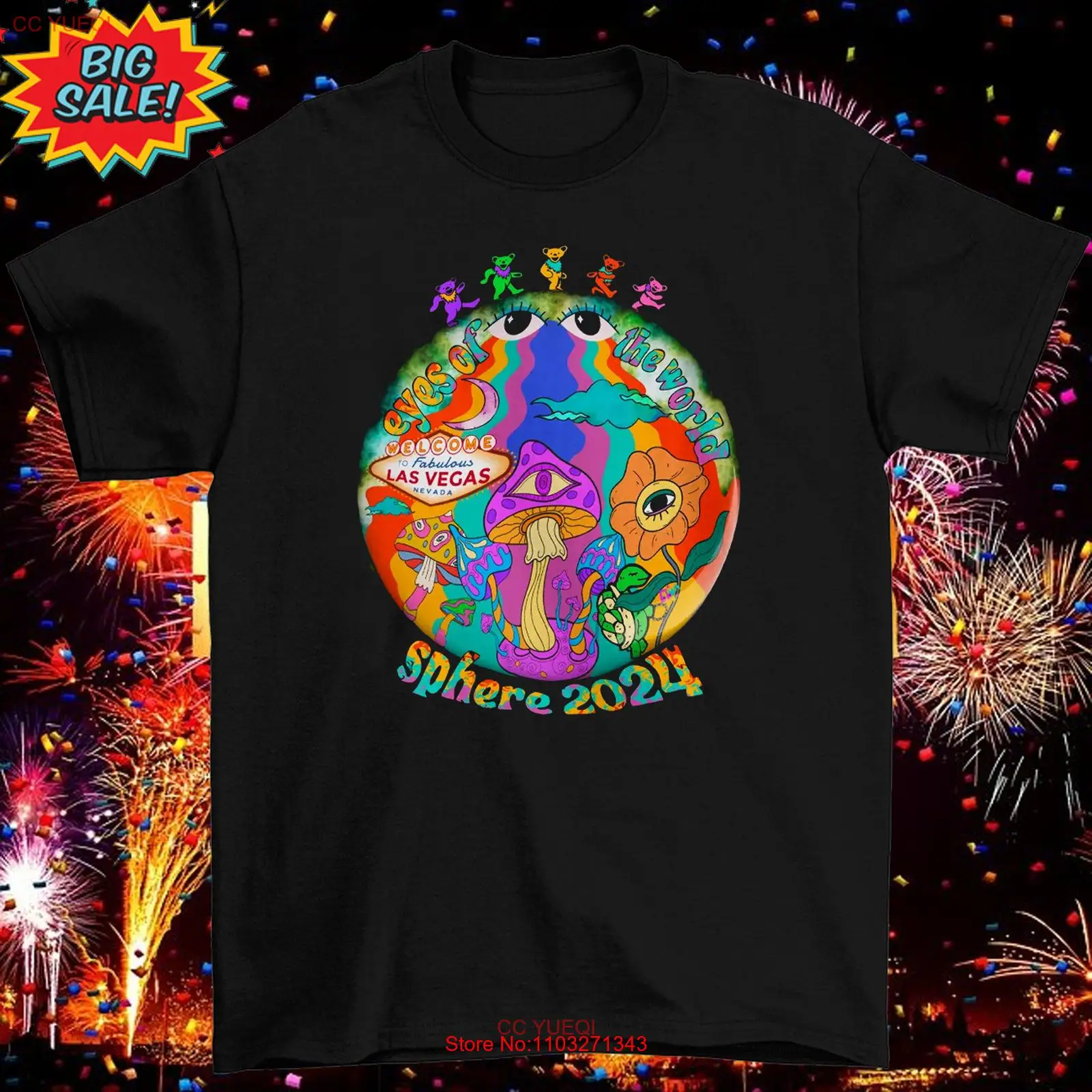 Футболка унисекс с надписью Dead &amp Company Лас Вегас мужская и женская зеленая