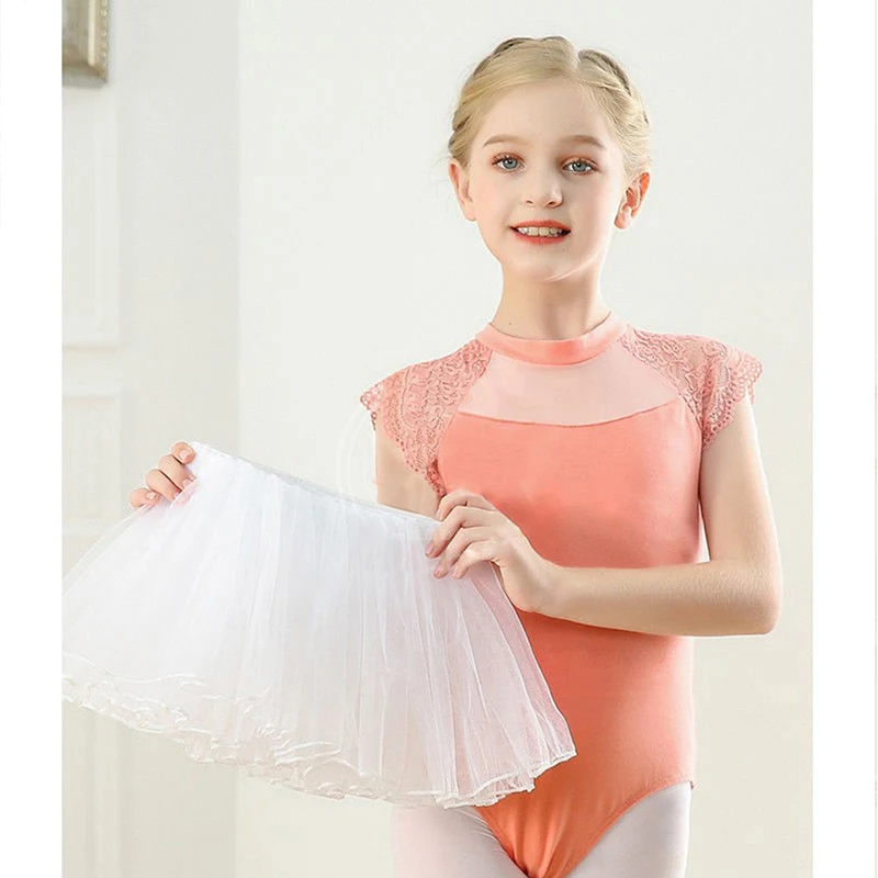 AOQUNFS Ballet Skirt for Girls Dancewear Tutus Dress for Kids Women Ballet Gymnastics Leotard Short Sleeve Cotton Dance Costumes