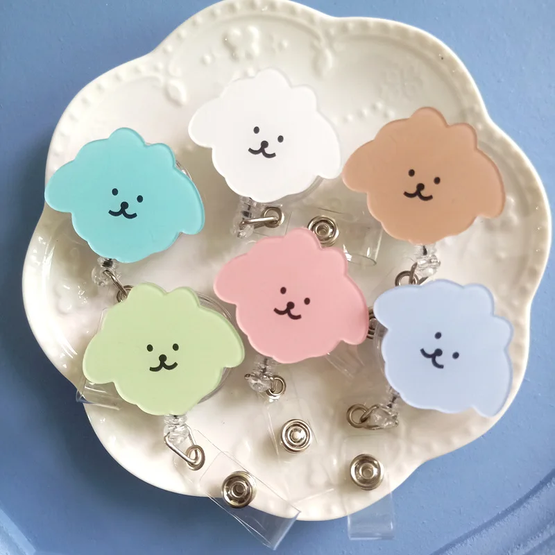 

Animal Style Dog Retractable Badge Reel for Nurse & Doctor Card Holder Office & Hospital Supplies Boy & Girl Name Card