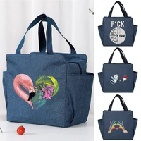 cooler bags portable zipper thermal color print lunch bags for women convenient lunch box tote high capacity food storage bags